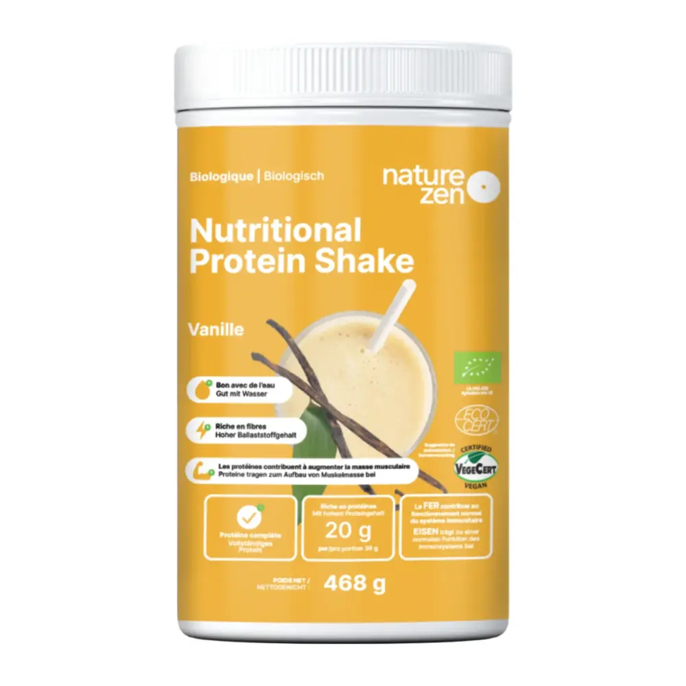 Bột Protein Thực Vật Hữu Cơ Vị Vani, Organic Nutritional Protein Shake Powder, Vanilla, 16.5 oz (468g) - NATURE ZEN